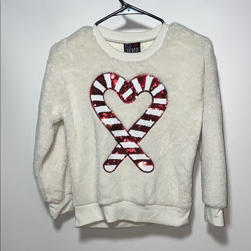 Miss Chievous Cream Candy Cane Sweatshirt